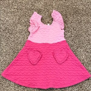 Janie & Jack Pink and Fuchsia Heart Dress - 4